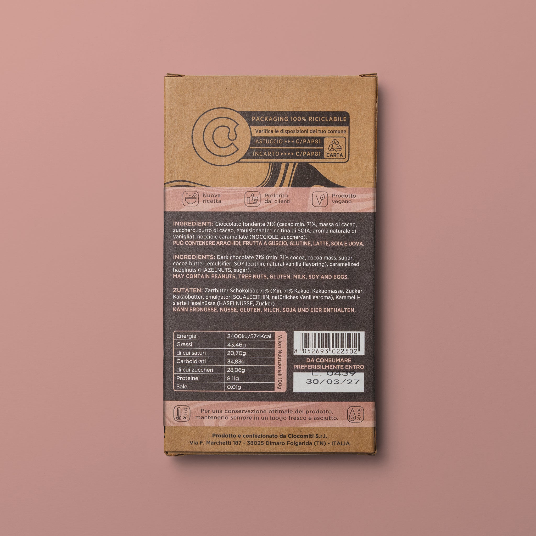 Tavoletta fondente e Nocciole Caramellate