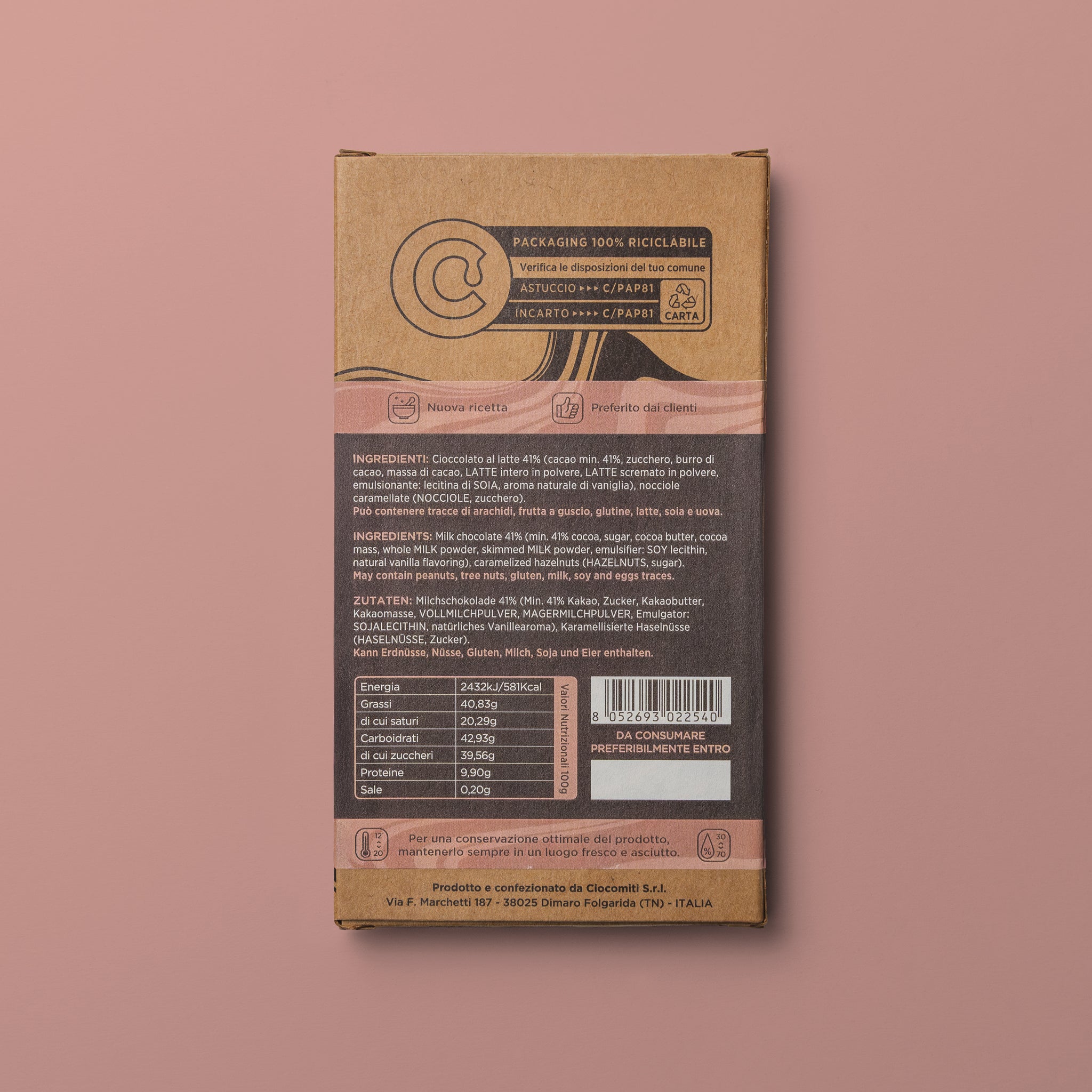 Tavoletta al latte e Nocciole Caramellate