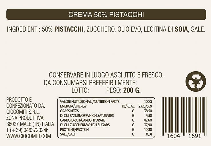 Crema Spalmabile 50% Pistacchi - Ciocomiti